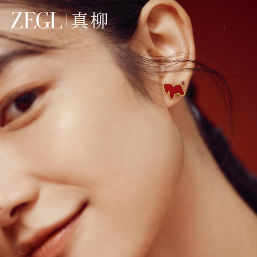 ZEGL真柳设计师马年红色耳钉高级轻奢本命年耳环新年耳饰新款爆款 商品图4