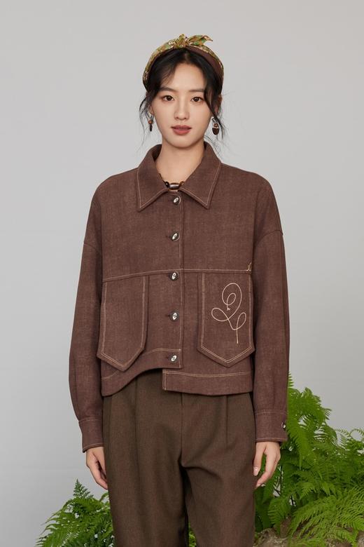 LNNNS 复古休闲短款翻领宽松刺绣外套 21319 商品图3