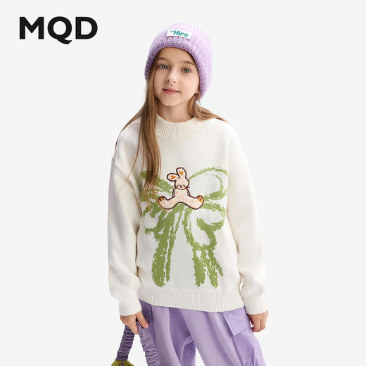 【秒2】【MQD】童装女童毛衣秋冬款新款宝宝半高领针织衫儿童打底毛线衫 商品图0