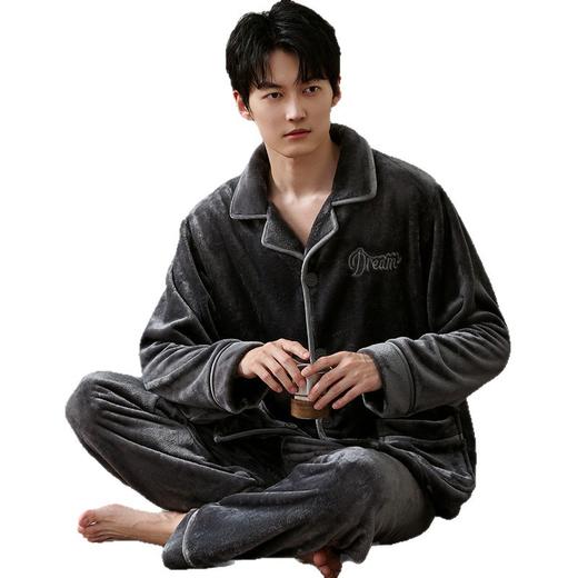 希燕茵男士睡衣秋冬季加绒加厚法兰绒2025长袖长裤青年男丝绒家居服套装XY0012★ 商品图4