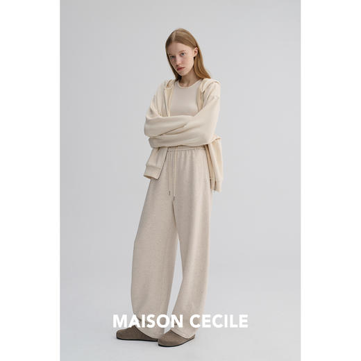 MAISON CECILE 加绒版本两色羊毛厚织不规则彩点抽绳松紧腰卫裤 商品图2