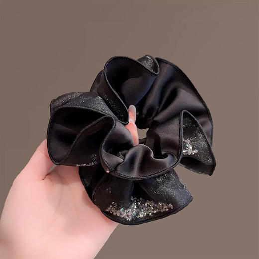 法式黑色网纱水钻流沙小蛮腰发圈-纪念日百货门店同款166345041 商品图1