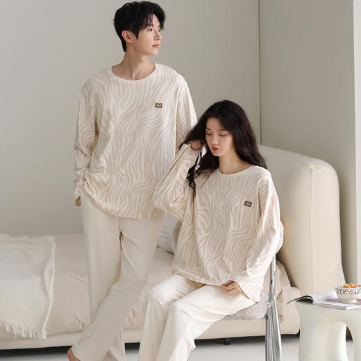 希燕茵卡通情侣睡衣秋季圆领套头长袖长裤家居服宽松休闲男女可外穿家居XY0020★ 商品图0
