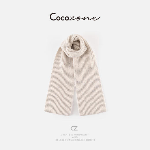 COCO ZONE 刘 一一 【100羊毛】竖条纹纹理针织围巾 CD2A2824 商品图2