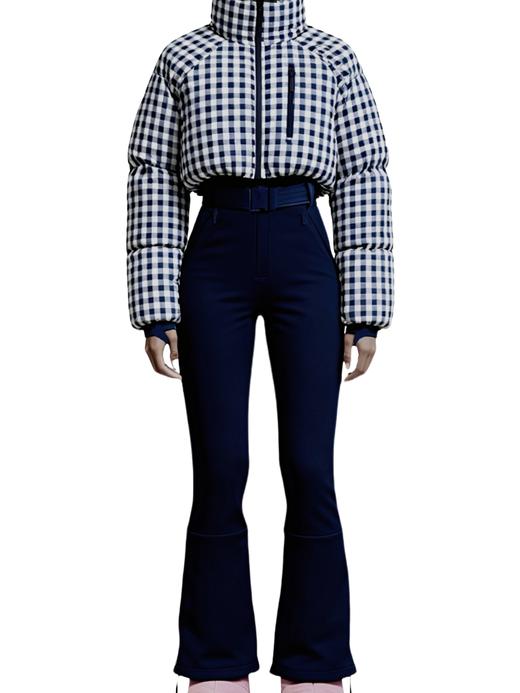 Cordova - Myoko Ski Suit - Ex Indigo Gingham - 女装 - 连体滑雪服 - 靛蓝格子 商品图1
