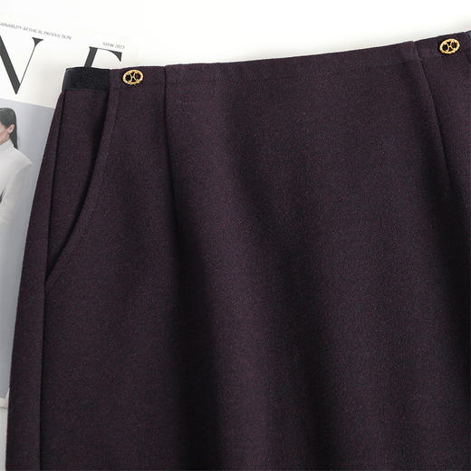 毛呢包臀裙高腰半身裙长裙，修身气质一步直筒裙MYX-ZL-7106-Y 商品图3
