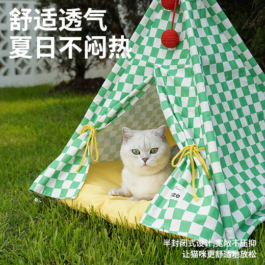 zeze帐篷猫窝四季通用猫床猫屋半封闭式狗猫咪窝房子别墅宠物用品 商品图2