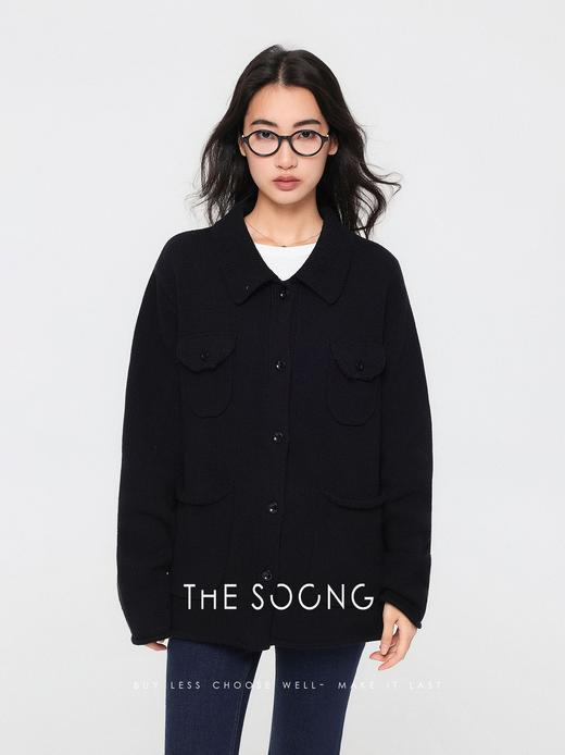 THESOONG"口袋毛衣"强捻高支精梳棉高克重多口袋毛衣外套BMY7860 商品图4
