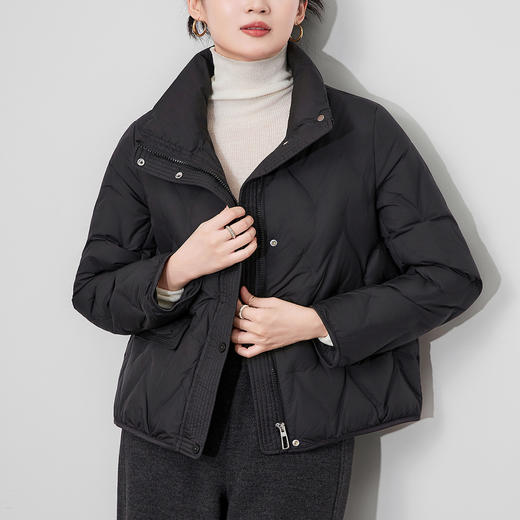 「高货wl」全新升级【铂金会员505/天猫679/差价174】(03044)洛诗琳90白鸭绒羽绒服2025秋冬立领通勤防风保暖短外套女 商品图1