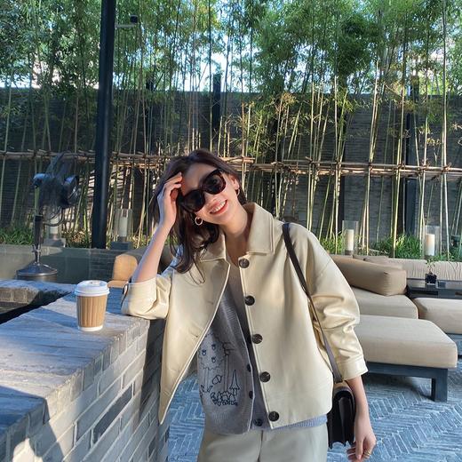 【à perles】绵羊皮特种真皮女短款 夹克皮衣 商品图5