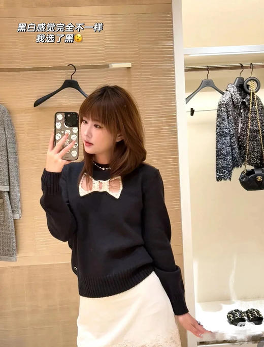 香奈儿 25秋冬新款蝴蝶结缕空针织毛衣（TM） 商品图5