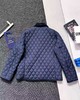 D111123复古永不过时胸前小马刺绣菱形格纹翻领老干部棉服夹克外套男女同款 商品缩略图14