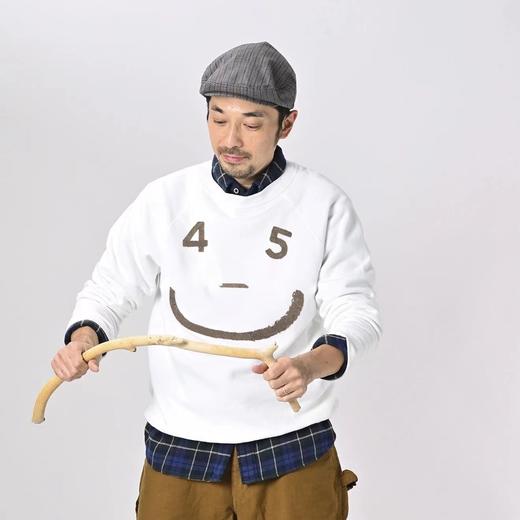 D111126秋冬新品笑脸字母印花插肩袖圆领加绒加厚卫衣 商品图1