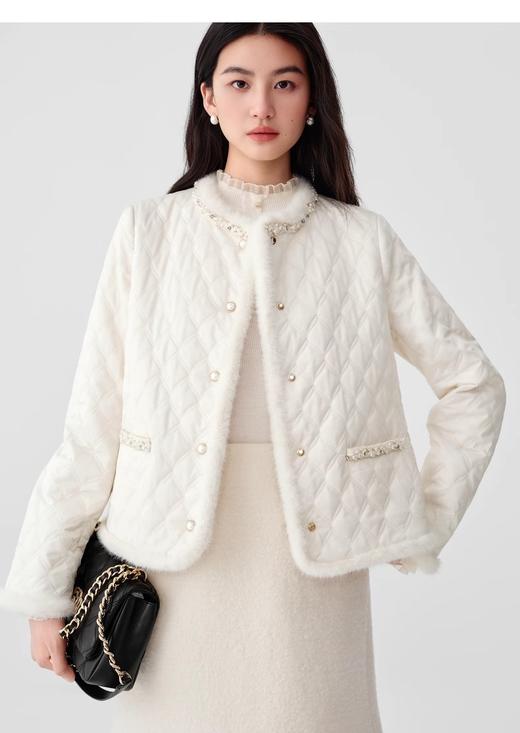 【演员宣璐】kora*同款小香风菱格棉服短外套 商品图1