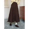 鹿向南「棕糖花语」咖色复古a字半身裙女秋冬小个子高腰蛋糕裙子 商品缩略图1
