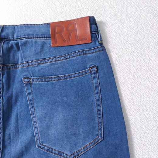 原单正品 RRL夏季薄款男士浅蓝色美式流行弹力休闲牛仔长裤 商品图6