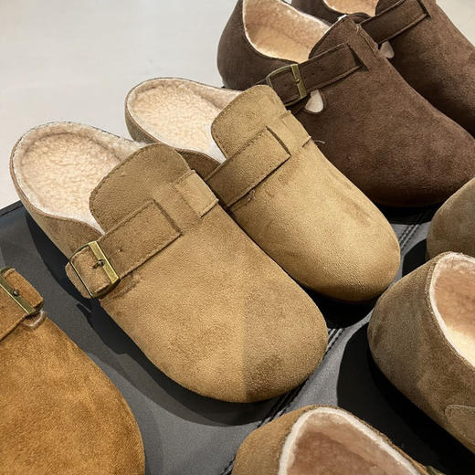 【暖冬鞋服丨CTOD加绒勃肯鞋】圆型鞋头设计，不易挤脚硌脚，耐磨防滑鞋底，随意弯折不易变形，内里加绒，上脚柔软保暖，包跟/半拖两款可选，经典款式简约百搭，怎么穿搭都很好看， 商品图4