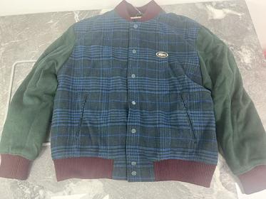 瑕疵Lacoste/法国鳄鱼 男秋冬羊毛混纺棒球领夹棉长袖夹克外套BH0373