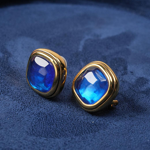 北京仓｜Goossens Paris-BO PIN-宝蓝色 方形 耳环［法国设计师］ 商品图2