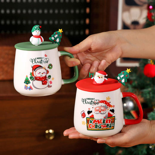 【圣诞节陶瓷马克杯带盖】恒温水杯礼盒 圣诞礼盒套装 情侣水杯子伴手礼  商品图2