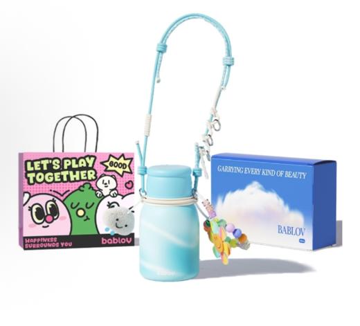 (包邮)花伴森bablov双饮保温杯500ML云朵随行保温杯（三种颜色） 商品图3