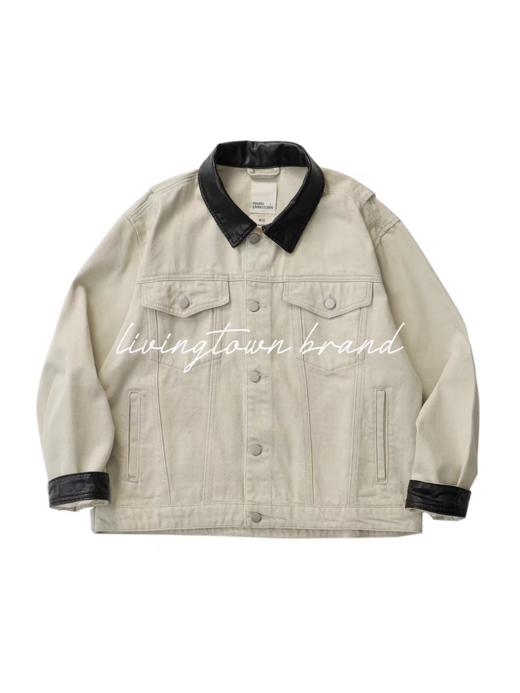 LIVINGTOWN/LT撞色领工装短夹克 商品图0