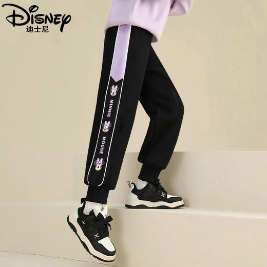 迪士尼女大童运动裤加绒加厚2024新款冬季女童一体绒裤子保暖卫裤 商品图4