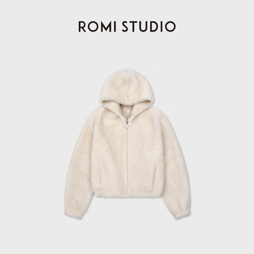 ROMI STUDIO西班牙进口美利奴皮毛一体连帽皮草外套 RWCWWT6829 商品图1