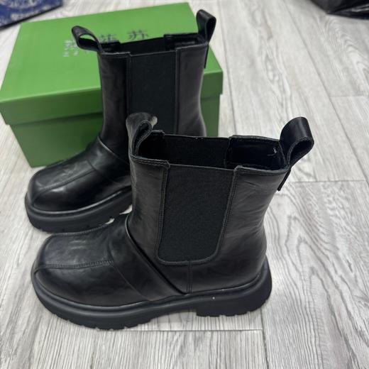 D111102超显瘦！厚底真皮烟筒靴女2025秋季中筒靴百搭短靴 商品图4