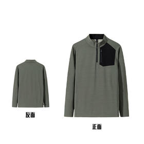 【L/XL/2XL断码】安踏冠军户外徒步春秋半拉链立领羊毛长T男士长袖针织衫152440407【库存有限，如无货将做退款，介意慎拍!】