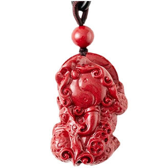 岸纾 天然高含量朱砂貔貅吊坠 商品图4