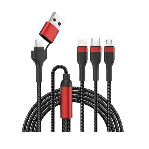 魔元（MOYEEO）C05二拖三快充线66W（红黑色） 商品图0