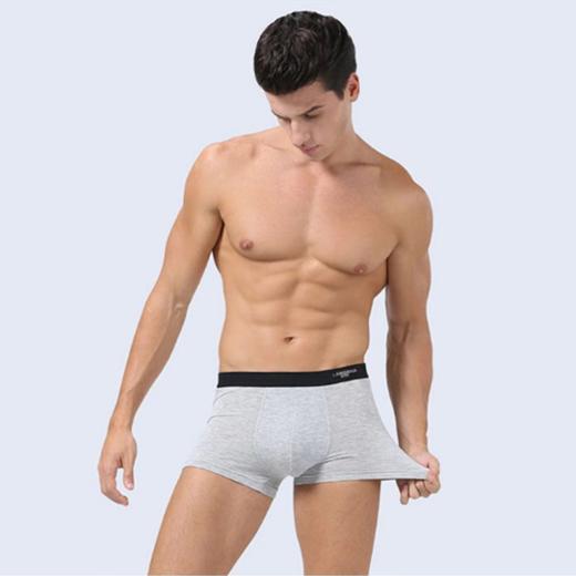 浪莎7A抗菌内裤 3D立体裁剪 舒适不紧勒 中腰四角短裤  4条礼盒装 商品图3