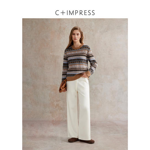 费尔岛提花全羊毛圆领套头毛衣MY2504086 商品图3