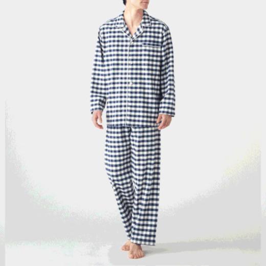 100%棉  格纹磨毛长袖长裤套装-男款    A-5437 商品图0