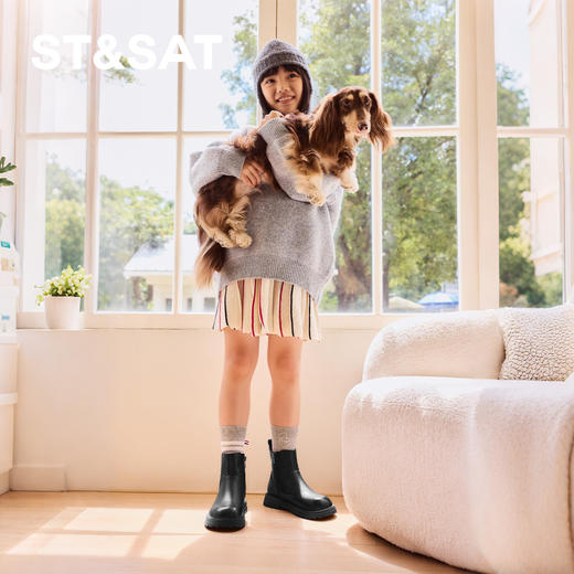 【童鞋】星期六英伦复古女童烟筒靴SSD3192U47 商品图6