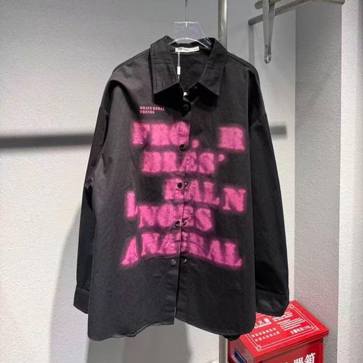 NC翻领撞色大图案长袖衬衫50717（黑）秋季253011840321 商品图0