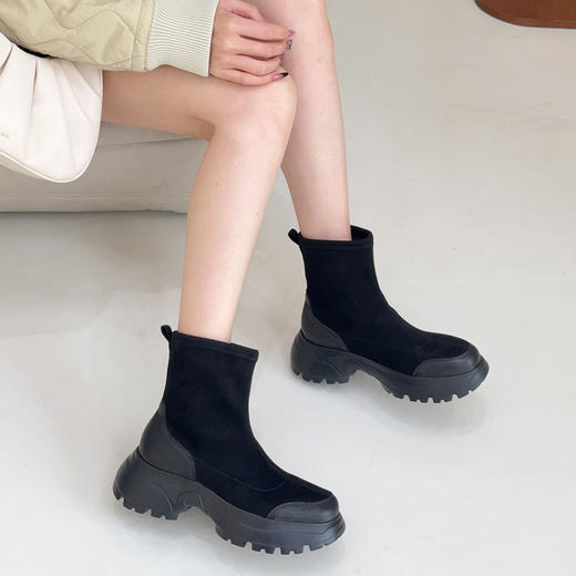 SACHA秋冬百搭厚底马丁靴，女士短靴，BTCX0309 商品图1