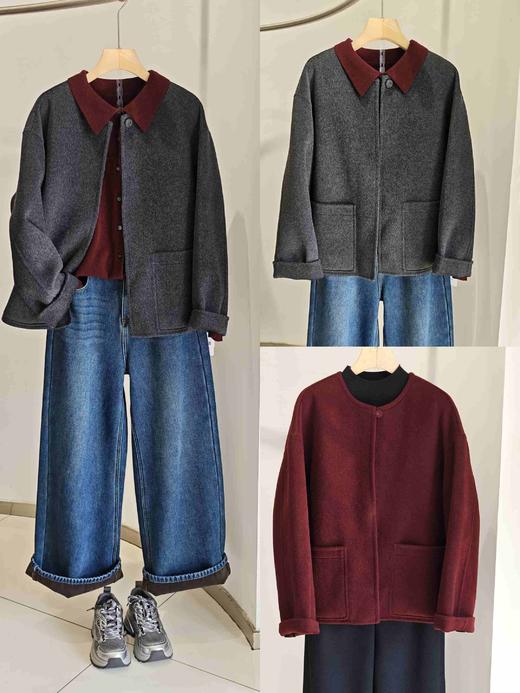 585275羊毛羊绒圆领大衣 商品图0