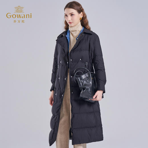 乔万尼新品长款白鸭绒保暖休闲西装领羽绒服EM4T647 商品图2