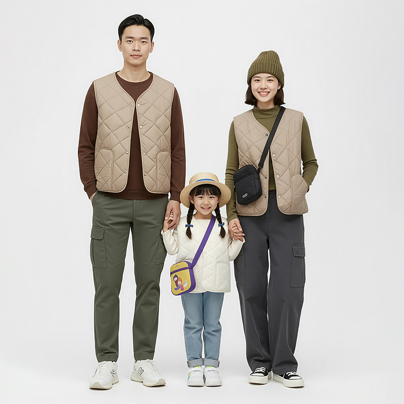 雅鹿 新款保暖休闲运动亲子户外气绒服马甲 防风透气羊毛马甲 25997