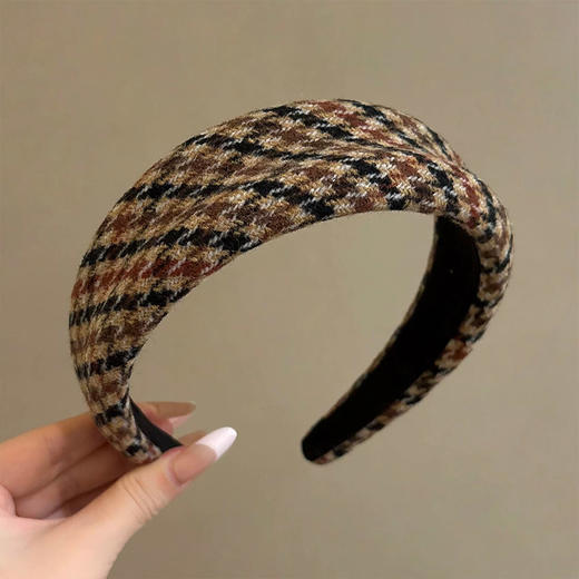 韩版百搭千鸟格发箍厚压凹凸款头箍宽边-纪念日百货门店同款167295656 商品图2