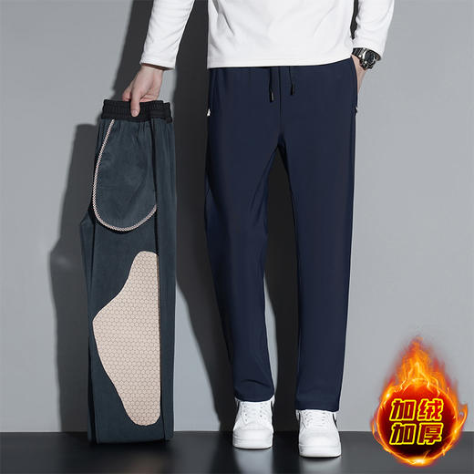 雅鹿 加绒加厚石墨烯休闲裤六防科技外穿冲锋裤直筒裤子 2511 商品图8