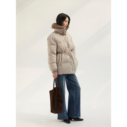 HeyDress毛领抽绳宽松羽绒服 商品图3