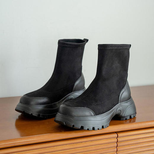 SACHA秋冬百搭厚底马丁靴，女士短靴，BTCX0309 商品图3