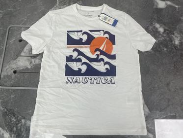 瑕疵Nautica/诺帝卡 男士棉混纺夏季纯色休闲印花圆领短袖T恤 合集