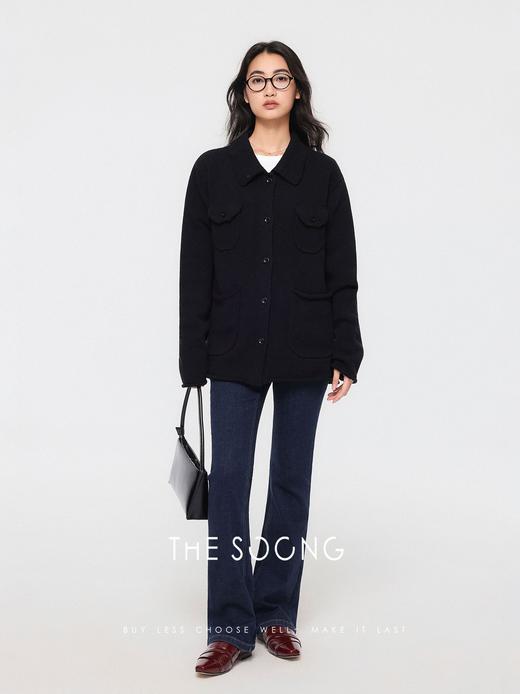 THESOONG"口袋毛衣"强捻高支精梳棉高克重多口袋毛衣外套BMY7860 商品图5