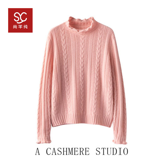 MENG·Baby Cashmere【星光少女】100山羊绒半高花边领毛衣 商品图3