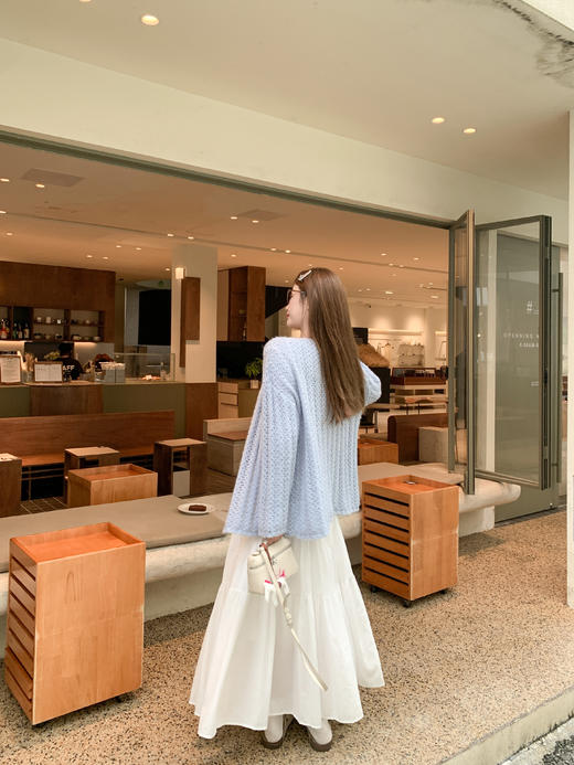 【189元任选2件】现货！2色镂空中长款针织开衫 商品图9