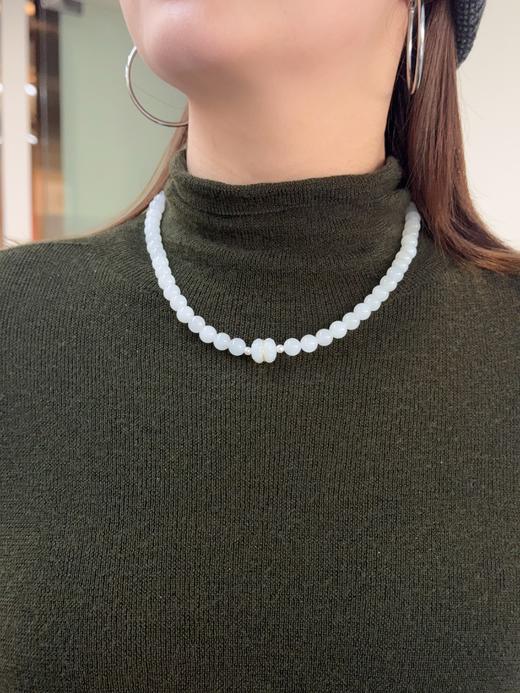 【孤品出清】羊脂白玉18K金并蒂莲项链 JD 商品图0